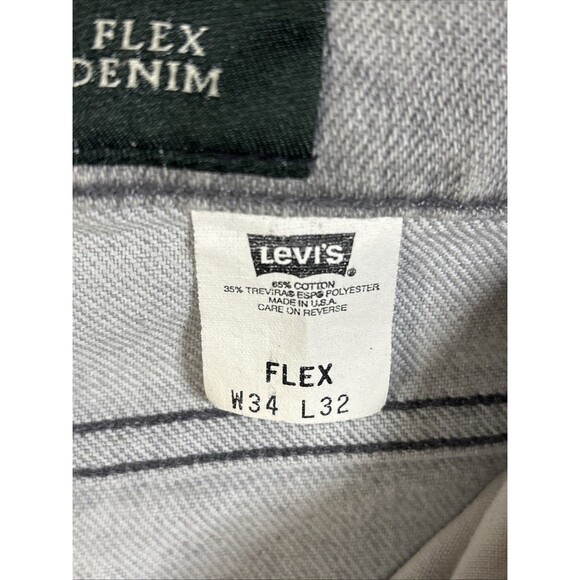 VINTAGE 90s Levi Signature Flex 540 Denim Grey USA Made W34 L32, Real 34x31.5 - Picture 6 of 8